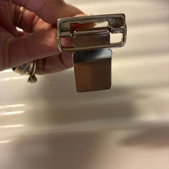 Burberry Black Leather Belt with Yellow Plaid Accent - Picture 2 of 6